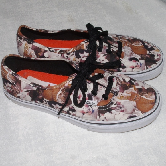 ASPCA x Vans Size 7.5 lace up cat print shoes - Picture 2 of 5